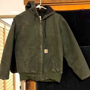 Carhartt lined canvas hooded jacket